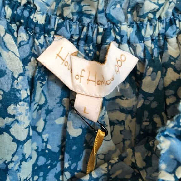 House of Harlow 1960 Martine Blue Print Top Large - Picture 4 of 10